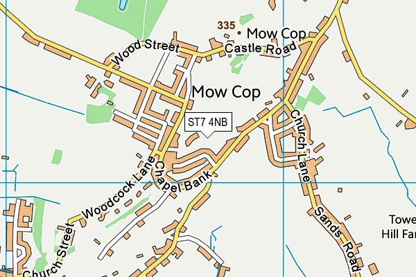 ST7 4NB map - OS VectorMap District (Ordnance Survey)