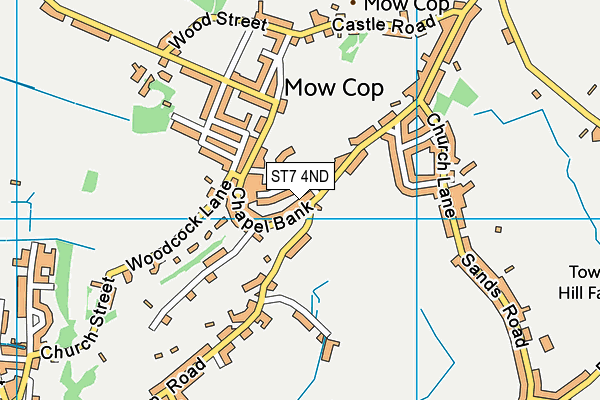 ST7 4ND map - OS VectorMap District (Ordnance Survey)
