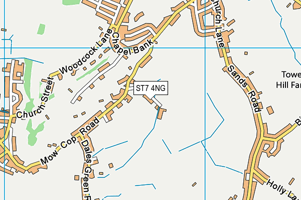 ST7 4NG map - OS VectorMap District (Ordnance Survey)