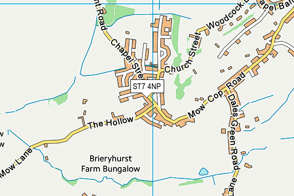 ST7 4NP map - OS VectorMap District (Ordnance Survey)