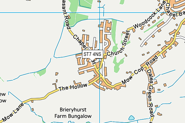 ST7 4NS map - OS VectorMap District (Ordnance Survey)