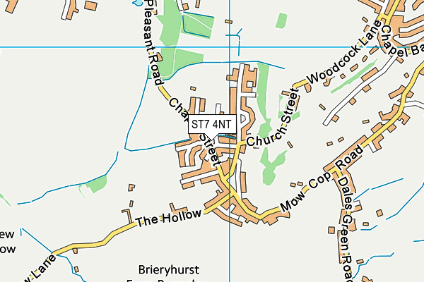 ST7 4NT map - OS VectorMap District (Ordnance Survey)