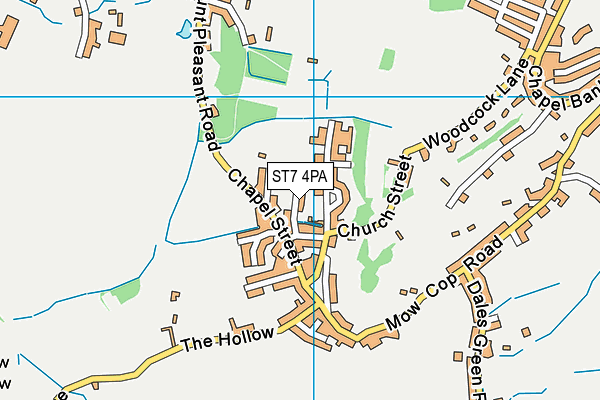 ST7 4PA map - OS VectorMap District (Ordnance Survey)