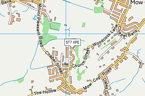 ST7 4PE map - OS VectorMap District (Ordnance Survey)