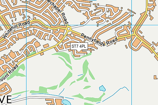 ST7 4PL map - OS VectorMap District (Ordnance Survey)