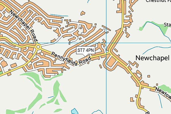 ST7 4PN map - OS VectorMap District (Ordnance Survey)