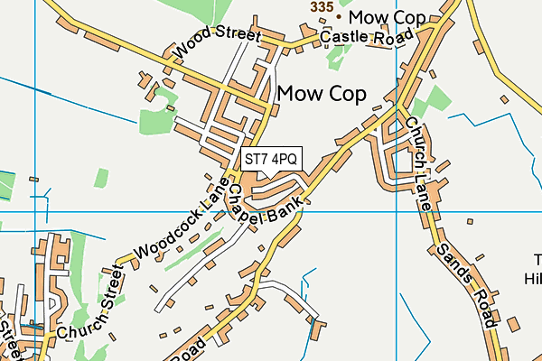 ST7 4PQ map - OS VectorMap District (Ordnance Survey)