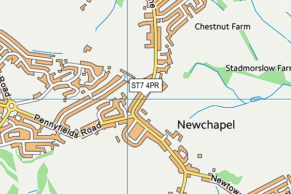 ST7 4PR map - OS VectorMap District (Ordnance Survey)