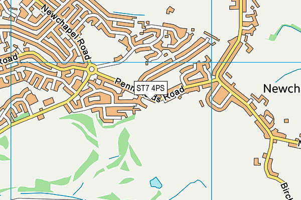 ST7 4PS map - OS VectorMap District (Ordnance Survey)