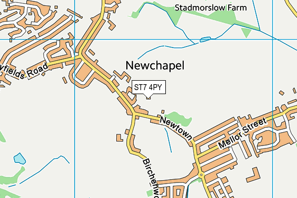 ST7 4PY map - OS VectorMap District (Ordnance Survey)