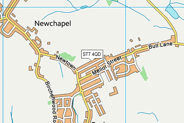 ST7 4QD map - OS VectorMap District (Ordnance Survey)