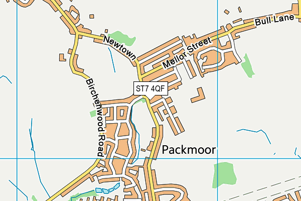 ST7 4QF map - OS VectorMap District (Ordnance Survey)