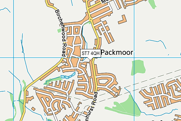 ST7 4QH map - OS VectorMap District (Ordnance Survey)