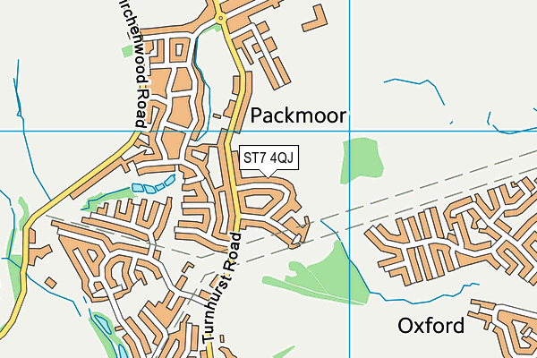 ST7 4QJ map - OS VectorMap District (Ordnance Survey)