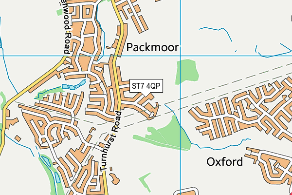 ST7 4QP map - OS VectorMap District (Ordnance Survey)