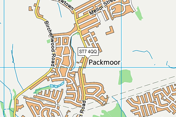 ST7 4QQ map - OS VectorMap District (Ordnance Survey)