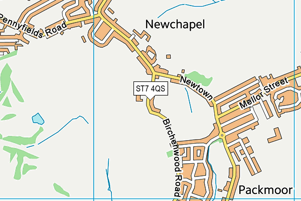 ST7 4QS map - OS VectorMap District (Ordnance Survey)