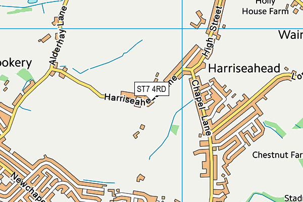 ST7 4RD map - OS VectorMap District (Ordnance Survey)