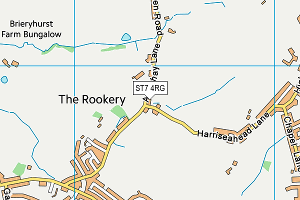 ST7 4RG map - OS VectorMap District (Ordnance Survey)