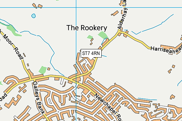 ST7 4RN map - OS VectorMap District (Ordnance Survey)