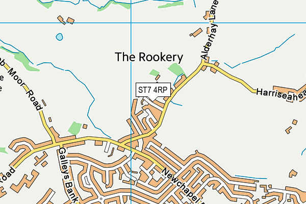 ST7 4RP map - OS VectorMap District (Ordnance Survey)