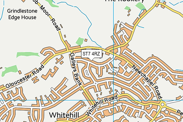 ST7 4RZ map - OS VectorMap District (Ordnance Survey)