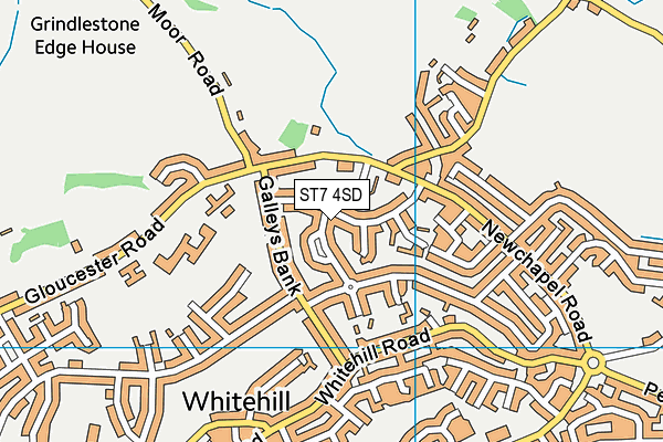 ST7 4SD map - OS VectorMap District (Ordnance Survey)