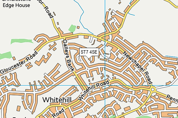 ST7 4SE map - OS VectorMap District (Ordnance Survey)