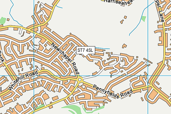 ST7 4SL map - OS VectorMap District (Ordnance Survey)