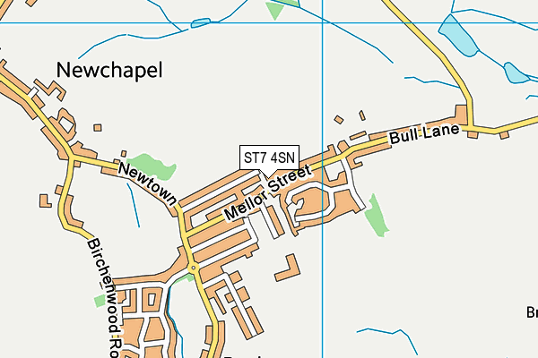 ST7 4SN map - OS VectorMap District (Ordnance Survey)