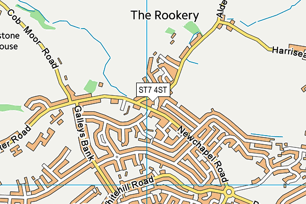 ST7 4ST map - OS VectorMap District (Ordnance Survey)