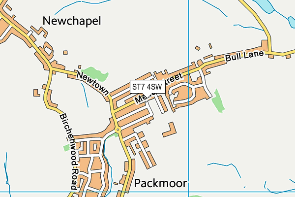 ST7 4SW map - OS VectorMap District (Ordnance Survey)