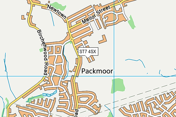 ST7 4SX map - OS VectorMap District (Ordnance Survey)