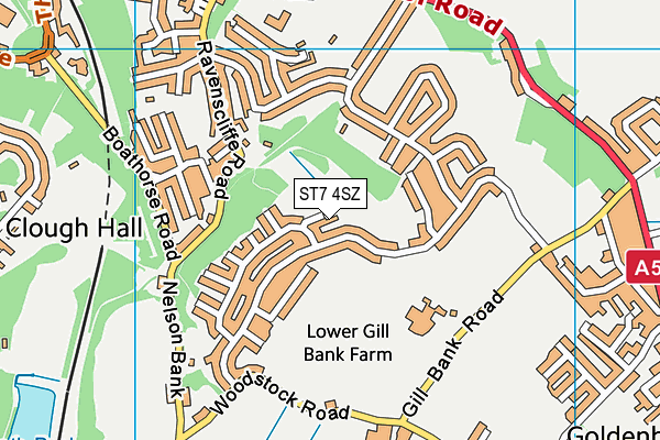 ST7 4SZ map - OS VectorMap District (Ordnance Survey)