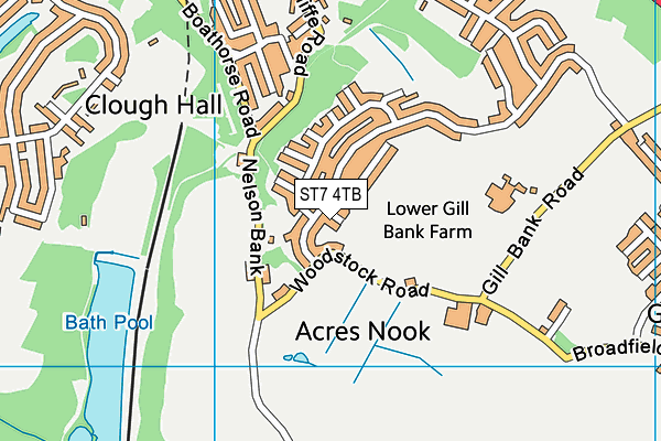 ST7 4TB map - OS VectorMap District (Ordnance Survey)