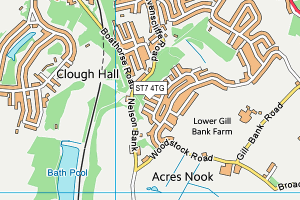 ST7 4TG map - OS VectorMap District (Ordnance Survey)