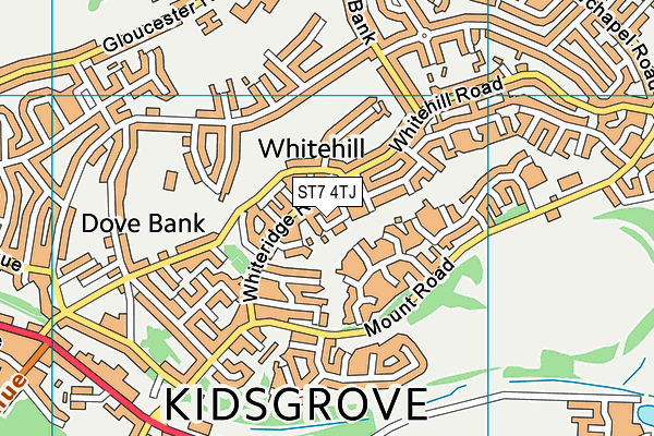 ST7 4TJ map - OS VectorMap District (Ordnance Survey)