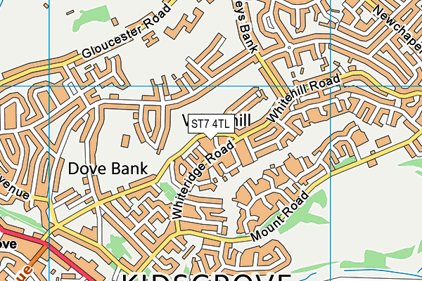 ST7 4TL map - OS VectorMap District (Ordnance Survey)