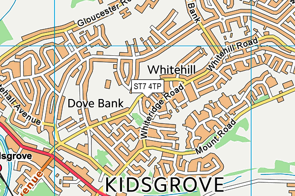 ST7 4TP map - OS VectorMap District (Ordnance Survey)