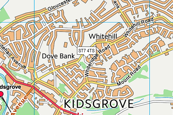 ST7 4TS map - OS VectorMap District (Ordnance Survey)