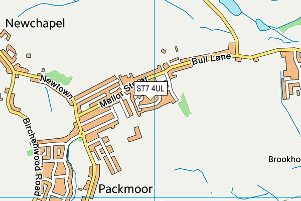 ST7 4UL map - OS VectorMap District (Ordnance Survey)