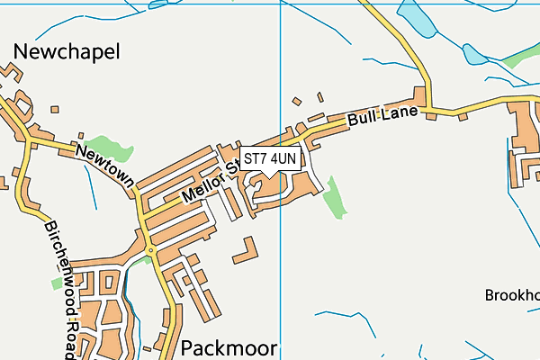 ST7 4UN map - OS VectorMap District (Ordnance Survey)