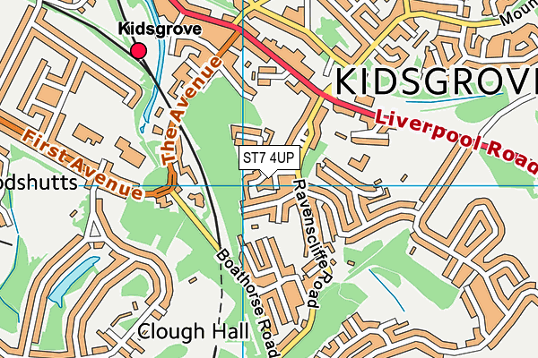 ST7 4UP map - OS VectorMap District (Ordnance Survey)