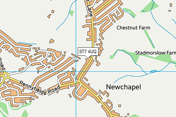 ST7 4UQ map - OS VectorMap District (Ordnance Survey)