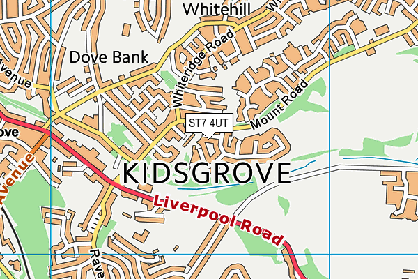 ST7 4UT map - OS VectorMap District (Ordnance Survey)