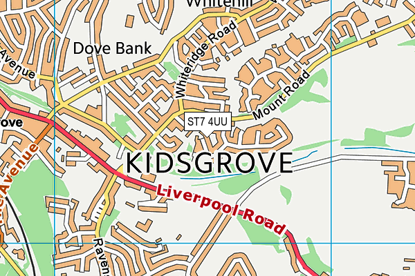 ST7 4UU map - OS VectorMap District (Ordnance Survey)