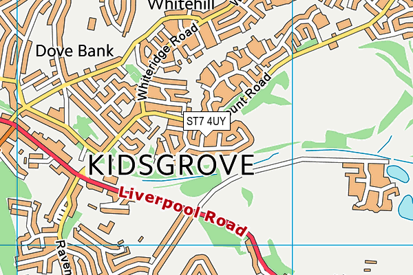 ST7 4UY map - OS VectorMap District (Ordnance Survey)