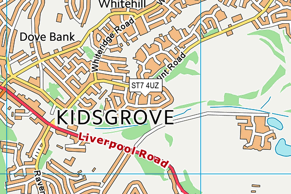 ST7 4UZ map - OS VectorMap District (Ordnance Survey)