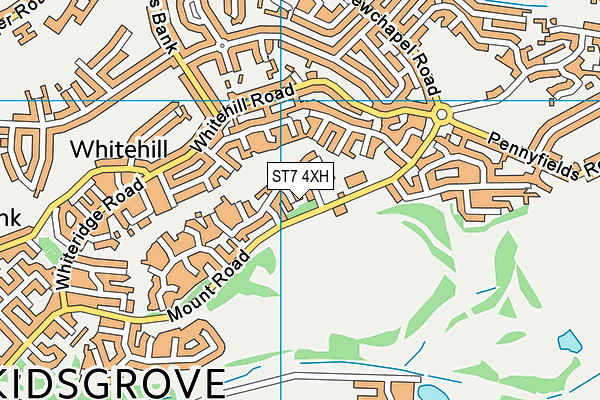 ST7 4XH map - OS VectorMap District (Ordnance Survey)