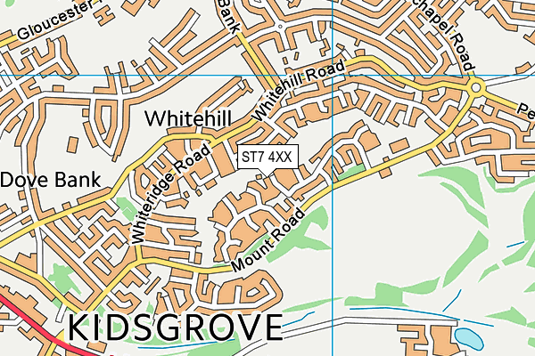 ST7 4XX map - OS VectorMap District (Ordnance Survey)